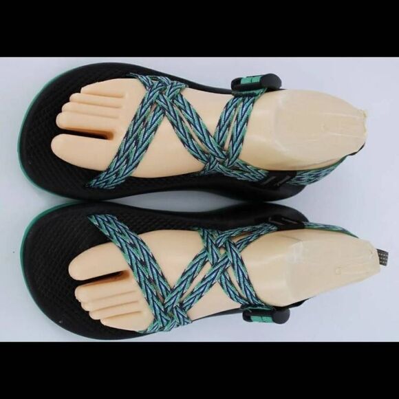 Chaco Double Strap Green Blue Purple Size 5 Euc. - Picture 6 of 8
